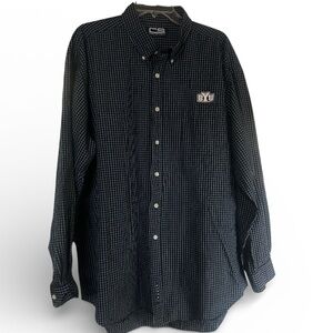 Crable BYU Cougars Long Sleeve Button Down Shirt Navy Fine White Checkered XXL